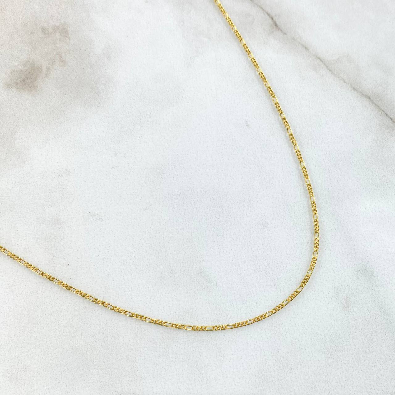 Cadena Figaro 2.2gr / 60cm / 1mm Oro Amarillo +1 18K *