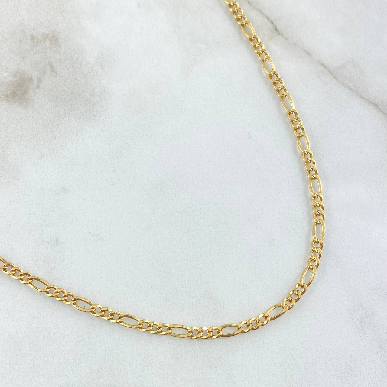 Cadena Figaro 7.45gr / 70cm / 3mm Oro Amarillo +1 18K