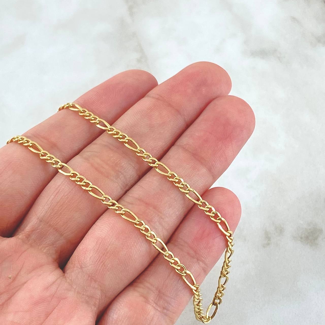 Cadena Figaro 7.5gr / 70cm / 3.3mm Oro Amarillo +1 18K *