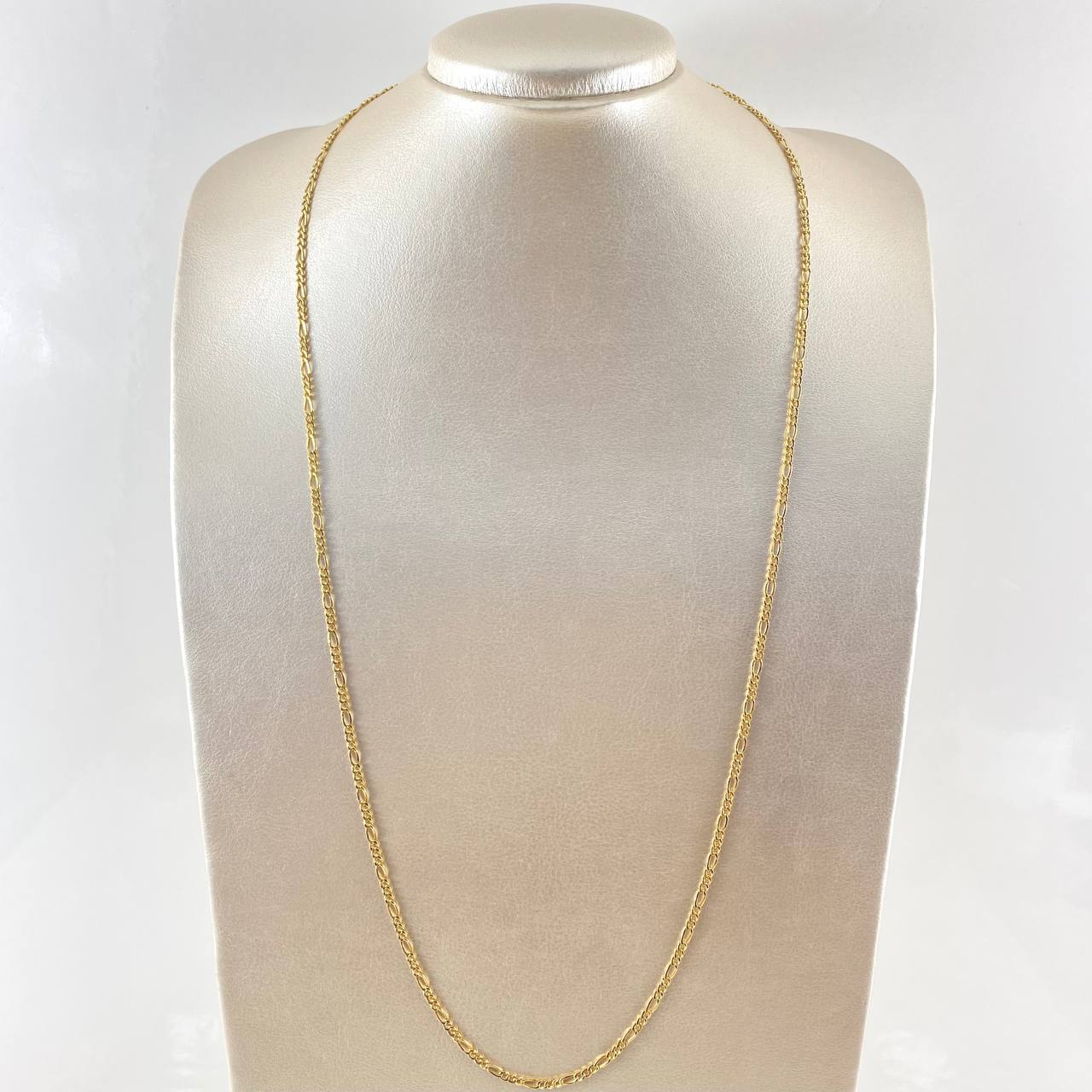 Cadena Figaro 2.65gr / 60cm / 2.5mm Oro Amarillo +1 18K