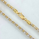 Cadena Ice 22.2gr / 60cm-Dos Oro Amarillo Blanco +4 18K *