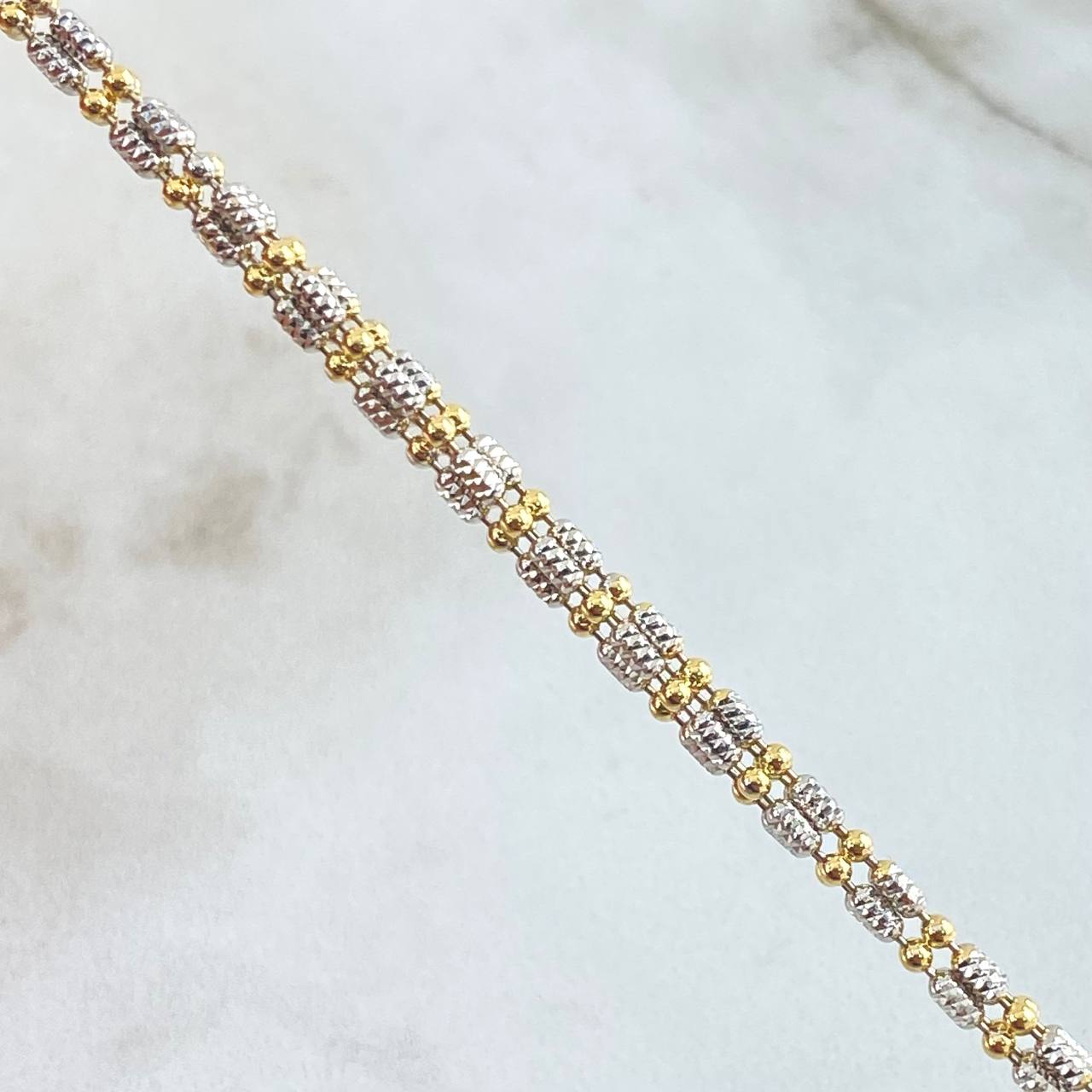 Cadena Ice 22.2gr / 60cm-Dos Oro Amarillo Blanco +4 18K *