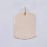 Dije Placa Rectangular Ovalada 1.55gr / 3cm / 19x25mm Oro Blanco 18K ©