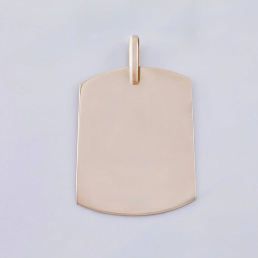 Dije Placa Rectangular Ovalada 1.55gr / 3cm / 25x19mm Oro Blanco 18K