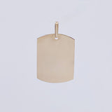 Dije Placa Rectangular Ovalada 1.5gr / 3cm / 25x19mm Oro Blanco 18K *