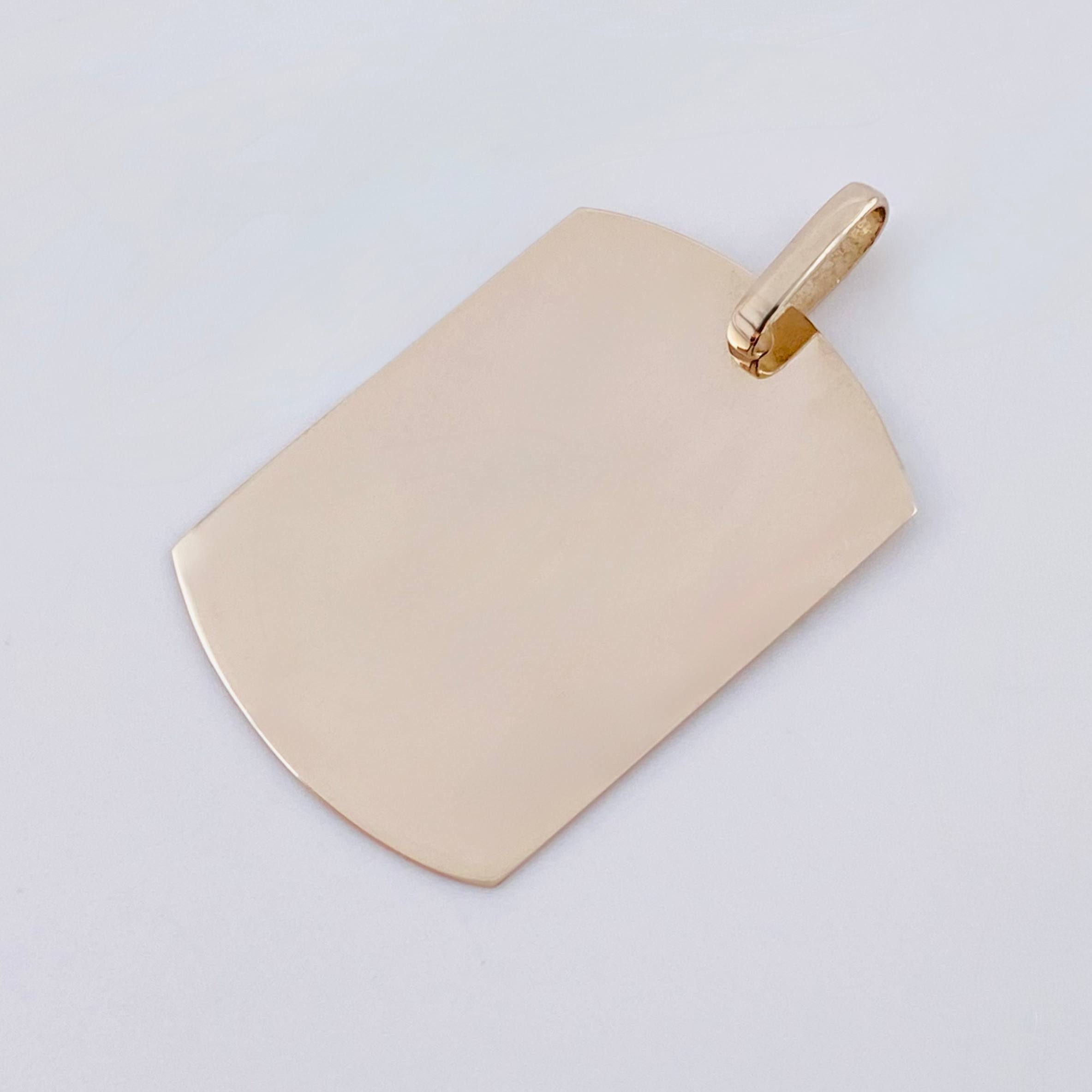 Dije Placa Rectangular Ovalada 1.55gr / 3cm / 19x25mm Oro Blanco 18K ©