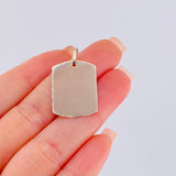 Dije Placa Rectangular Ovalada 1.45gr / 3cm / 25x19mm Oro Blanco 18K