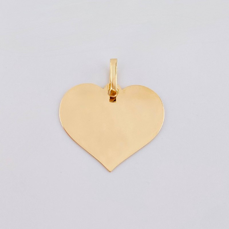 Dije Placa Corazón 1.1gr / 2.3cm / Oro Amarillo 18K