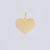 Dije Placa Corazón 1.15gr / 2.3cm / Oro Amarillo 18K ©