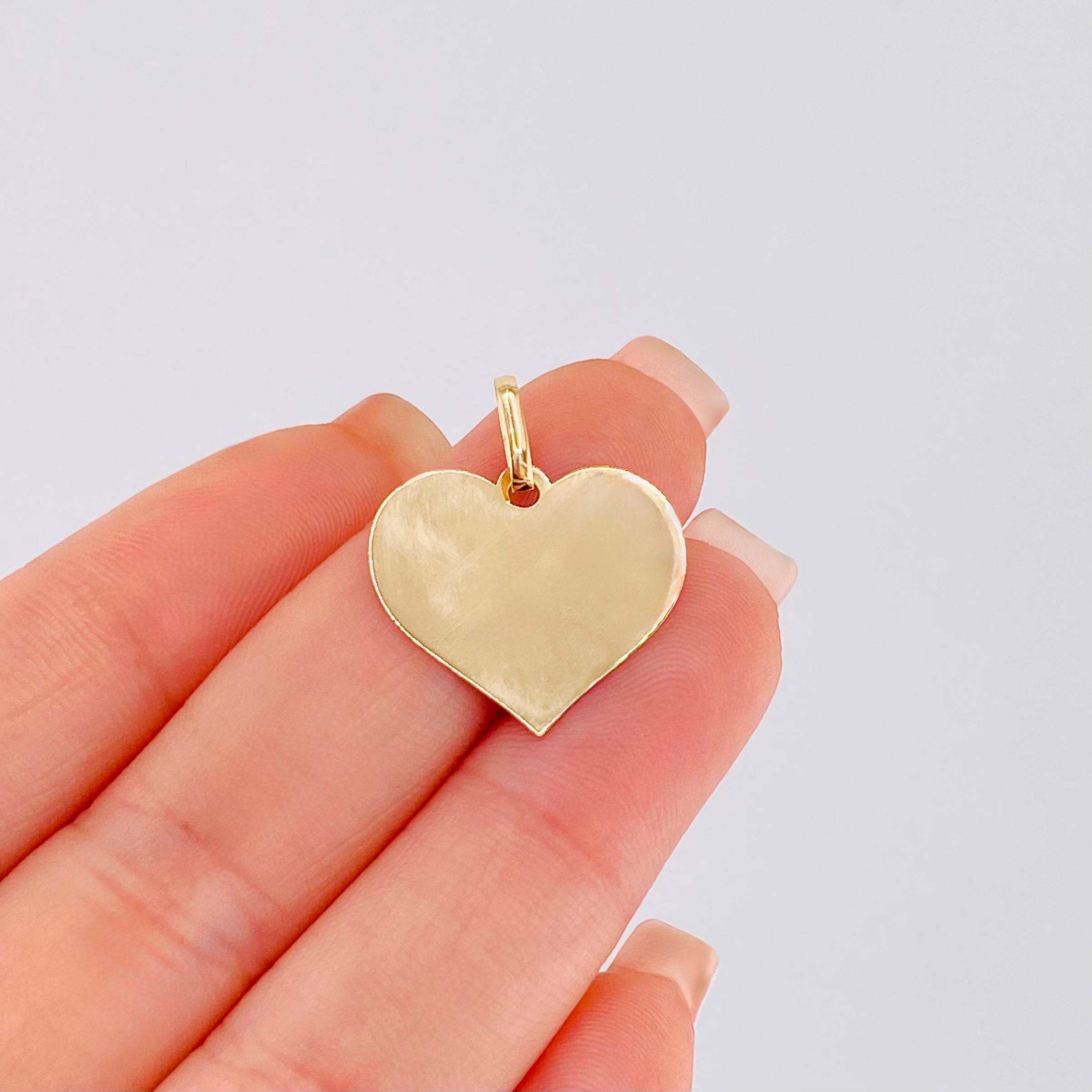 Dije Placa Corazón 1gr / 2.3cm / Oro Amarillo 18K *