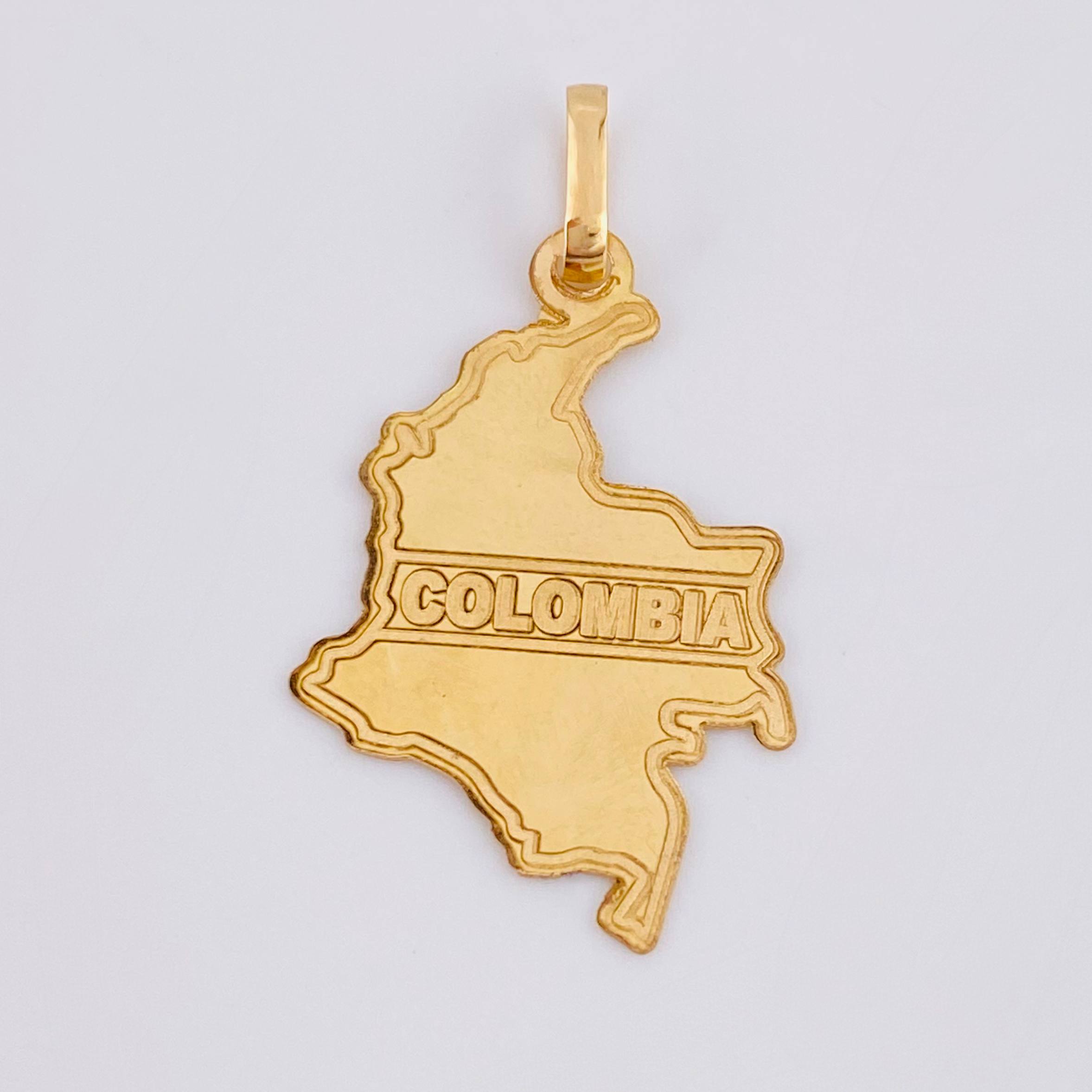 Dije Mapa Colombia 1.05 g / 3.2 cm Oro Amarillo 18K
