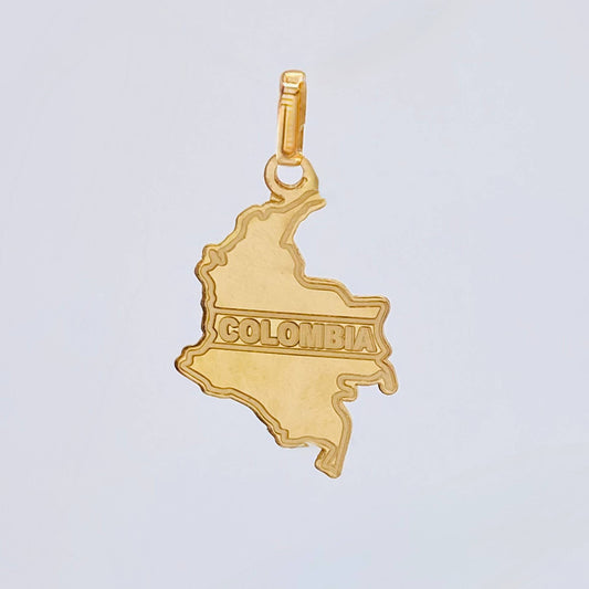 Dije Mapa Colombia 1 g / 1 1/4 in Oro Amarillo 18K