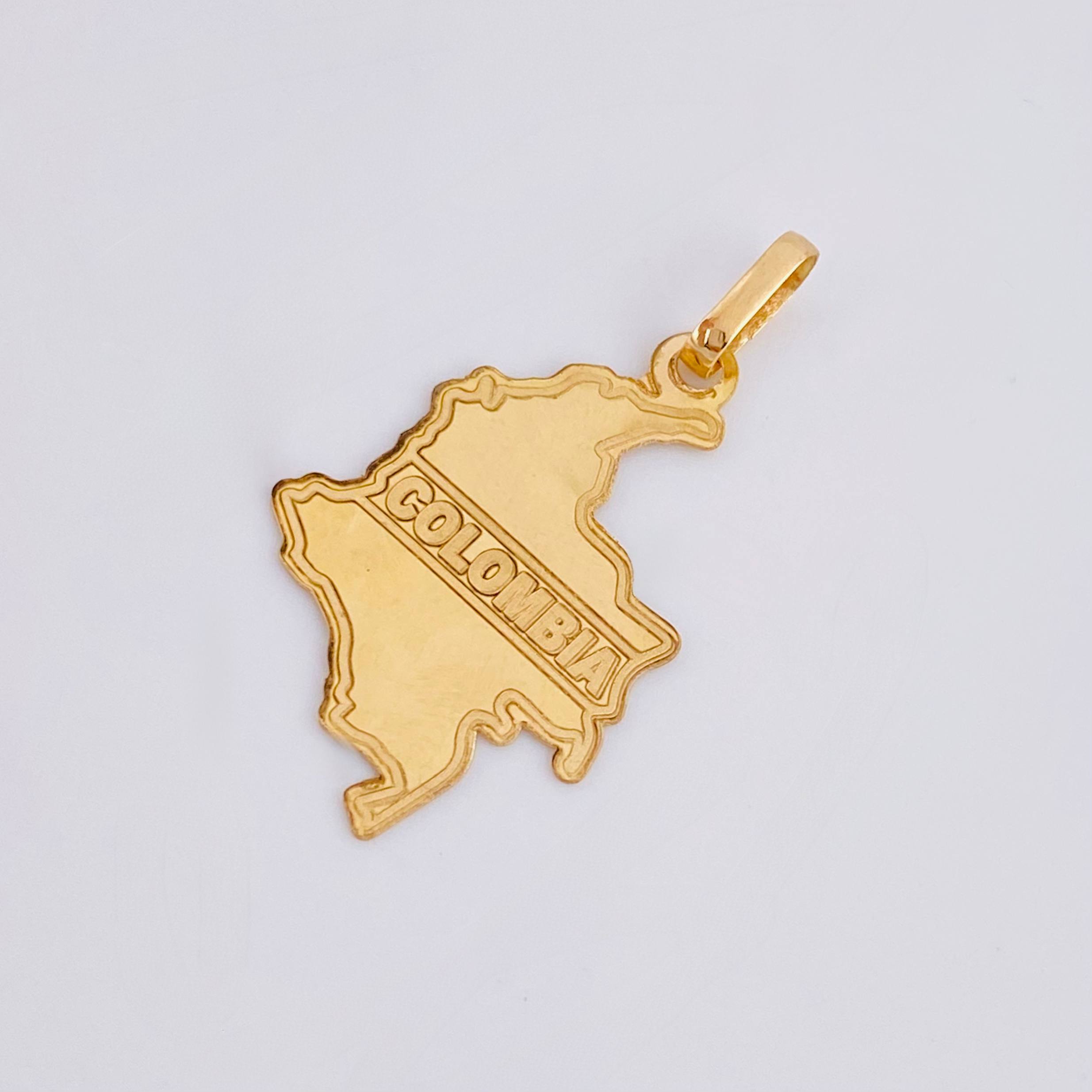 Dije Mapa Colombia 1gr / 3.2cm / Oro Amarillo 18K