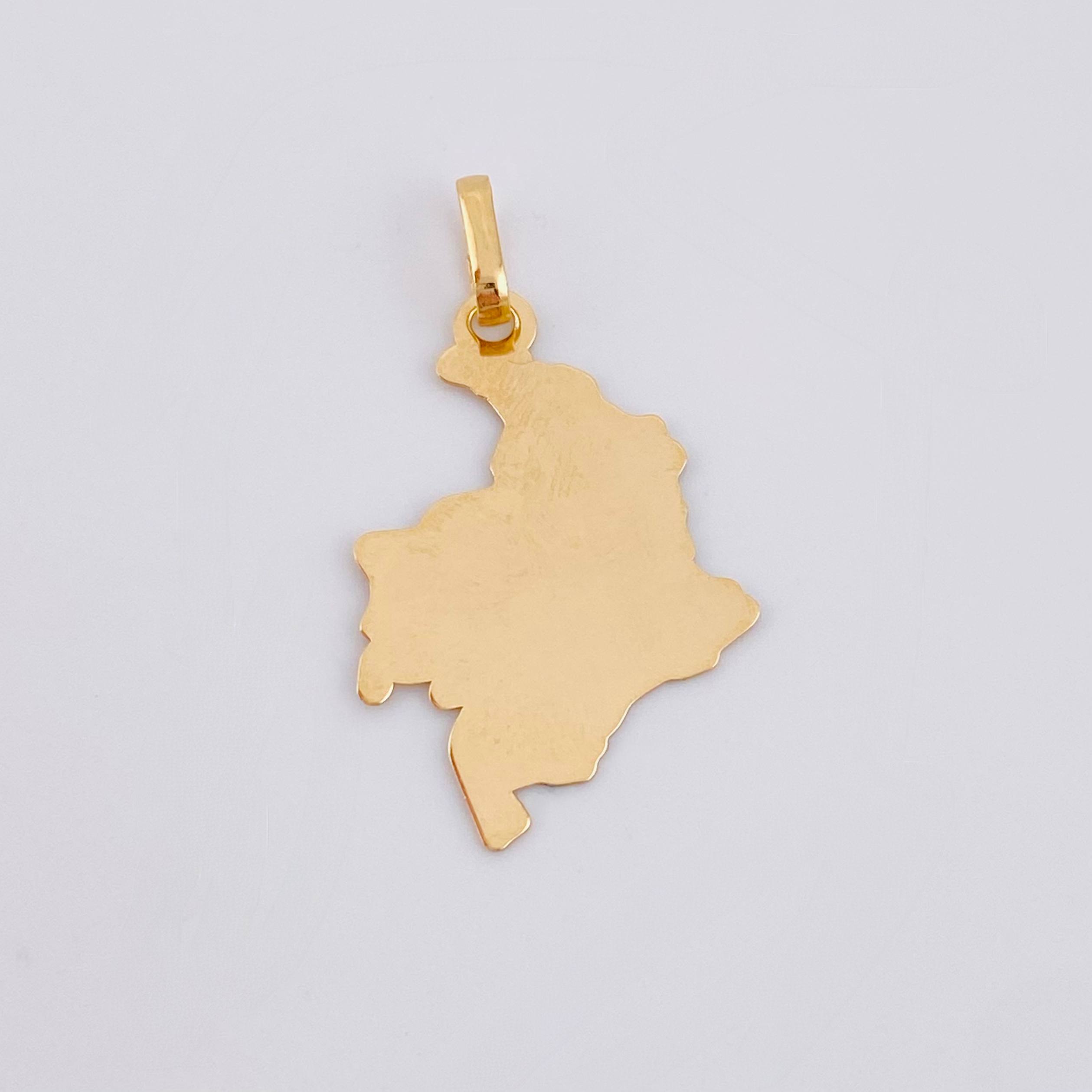 Dije Mapa Colombia 1.05 g / 3.2 cm Oro Amarillo 18K