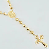 Rosario Milagrosa Cruz Cristo 22gr / 65cm / 7mm-8mm Oro Amarillo 18K *