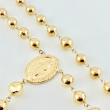 Rosario Virgen Milagrosa Cruz Cristo 21.95gr / 65cm / 7mm-8mm Oro Amarillo 18K