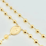 Rosario Milagrosa Cruz Cristo 17.1gr / 65cm / 6mm-7mm Oro Amarillo 18K *