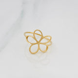 Anillo Flor 1.5g / T5 3/4 Oro Amarillo 18K