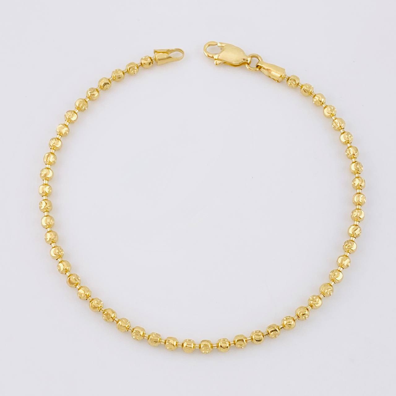 Pulso Militar Media Luna Diamantada 6.35g / 21cm / 2.9mm Oro Amarillo 18K