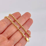Pulso Militar Media Luna Diamantada 5.45g / 17.5cm / 3mm Oro Amarillo 18K
