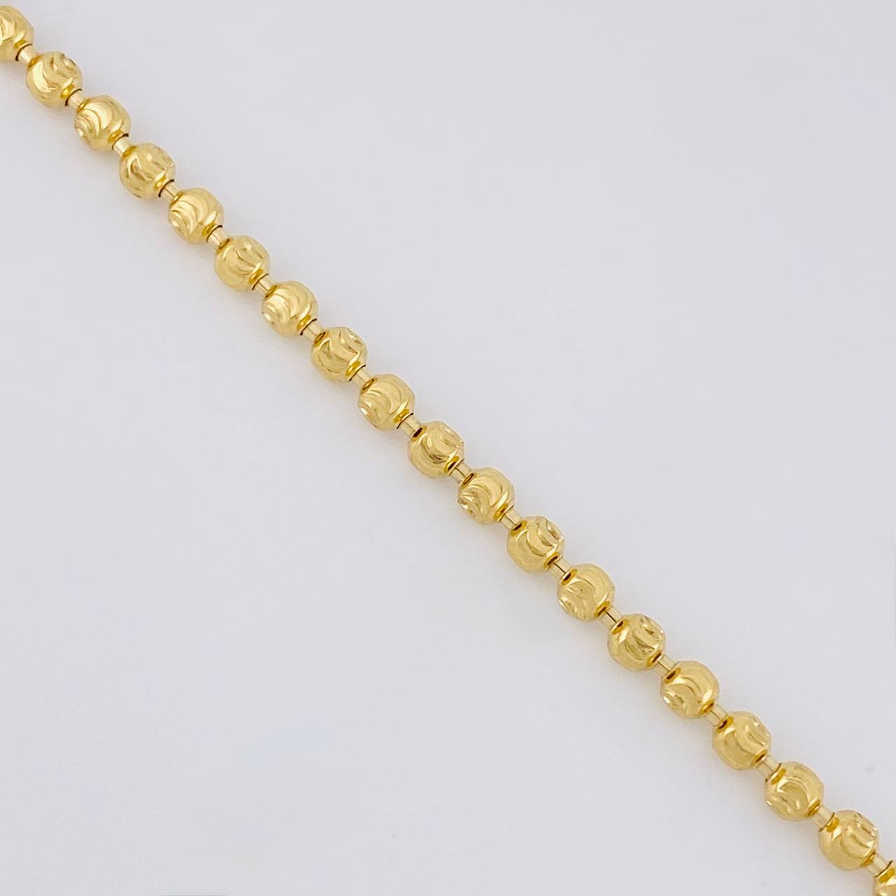 Pulso Militar Media Luna Diamantada 6.35g / 21cm / 2.9mm Oro Amarillo 18K