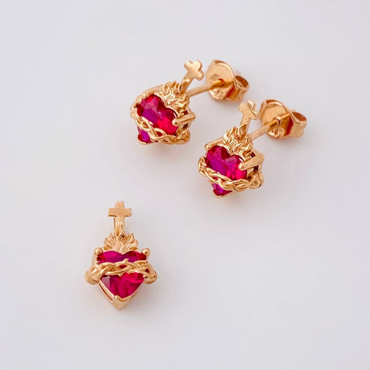Topos Set Sagrado Corazon 2.6g / 11.2mm Oro Rosa 18K