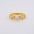 Anillo Solitario Lineas en V Tupido 2.65g / T6 1/2 Oro Amarillo 18K