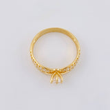 Anillo Solitario Lineas en V Tupido 2.7g / T7 Oro Amarillo 18K