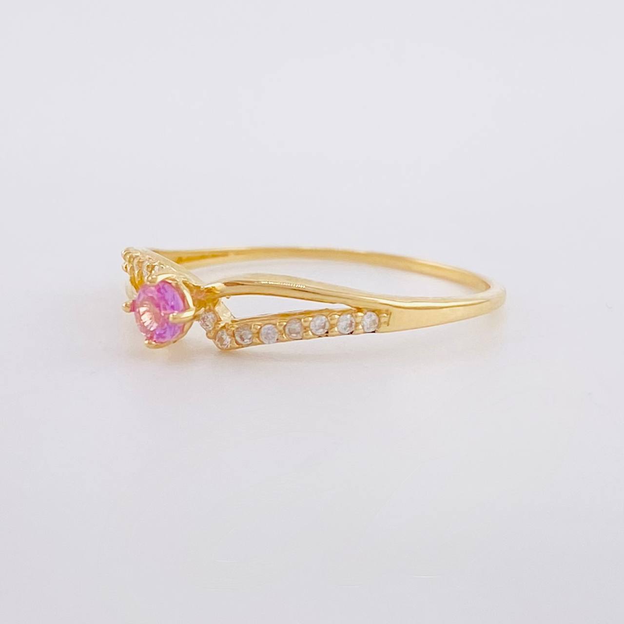 Anillo Solitario Entrelazado 1.1g / T5 Oro Amarillo 18K