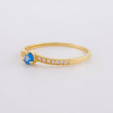 Anillo Solitario V Tupido 0.95g / T7 1/4 Oro Amarillo 18K
