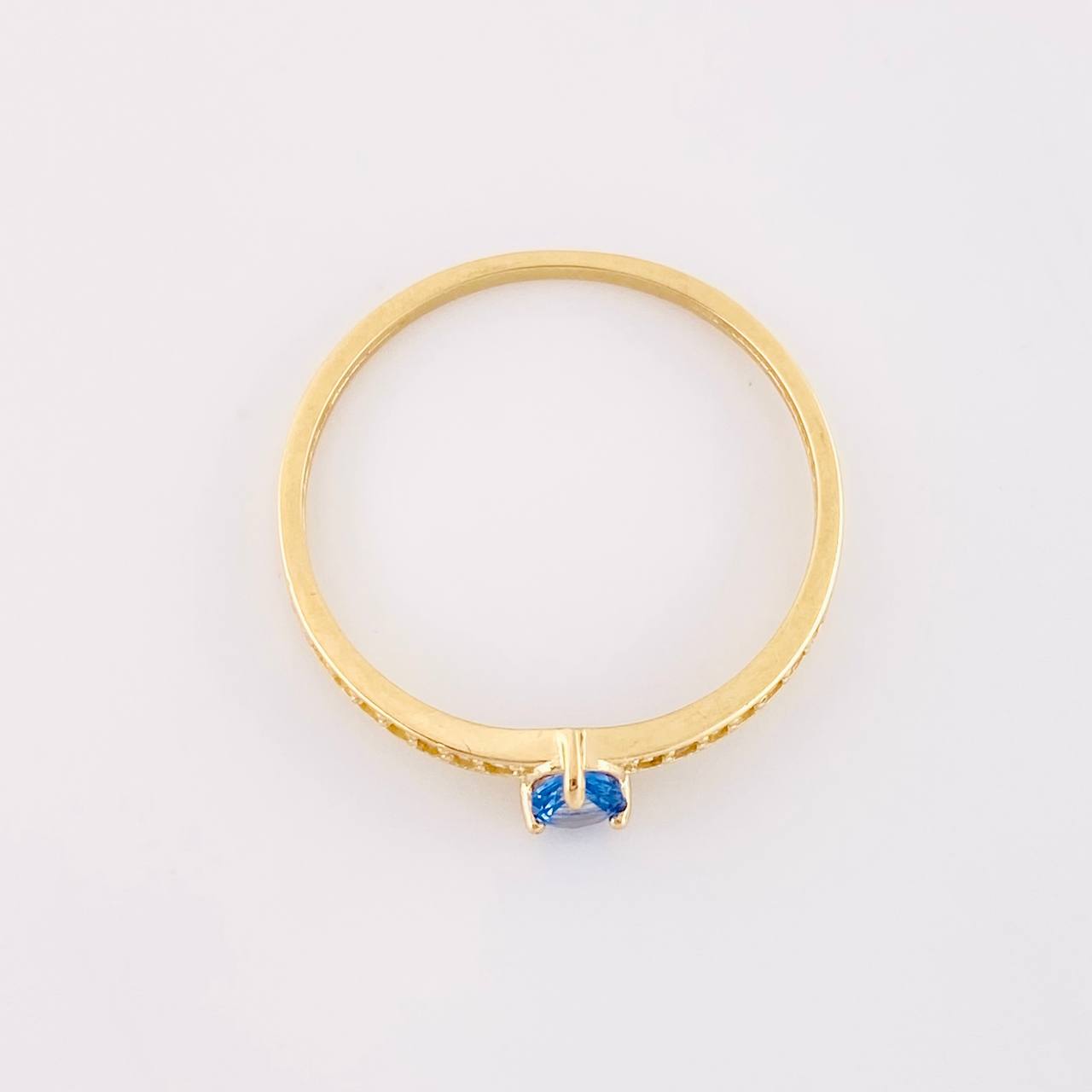 Anillo Solitario V Tupido 1.05g / T8 1/2 Oro Amarillo 18K