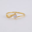 Anillo Solitario Brazo Pave 1.1g / T5 Oro Amarillo 18K