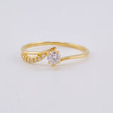 Anillo Solitario Brazo Pave 1.1g / T5 Oro Amarillo 18K