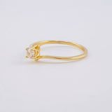 Anillo Solitario Brazo Pave 1.1g / T5 Oro Amarillo 18K