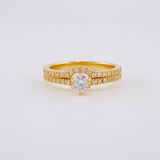 Anillo Solitario Doble Carril Curvo 3.1g / T5 1/2 Oro Amarillo 18K