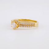 Anillo Solitario Doble Carril Curvo 3.2g / T5 Oro Amarillo 18K