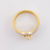 Anillo Solitario Doble Carril Curvo 3.4g / T7 Oro Amarillo 18K