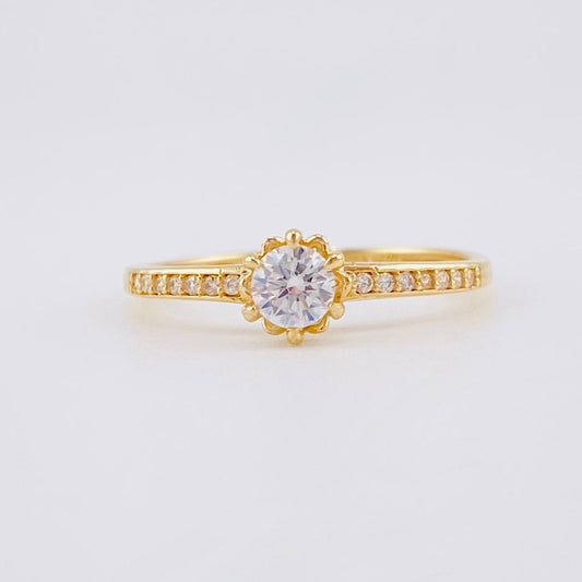 Anillo Solitario Seis Garra 1.7g / T6 3/4 Oro Amarillo 18K
