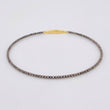 Pulso Aro Diamantado 2.75g / 18cm / 1.7mm Dos Oros Negro Amarillo 18K