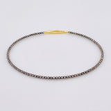 Pulso Aro Diamantado 2.75g / 18cm / 1.7mm Dos Oros Negro Amarillo 18K