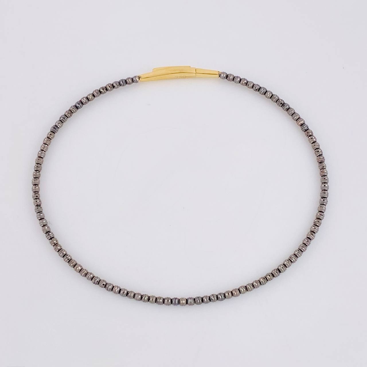 Pulso Aro Diamantado 2.75g / 18cm / 1.7mm Dos Oros Negro Amarillo 18K