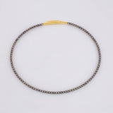 Pulso Aro Diamantado 2.75g / 18cm / 1.7mm Dos Oros Negro Amarillo 18K