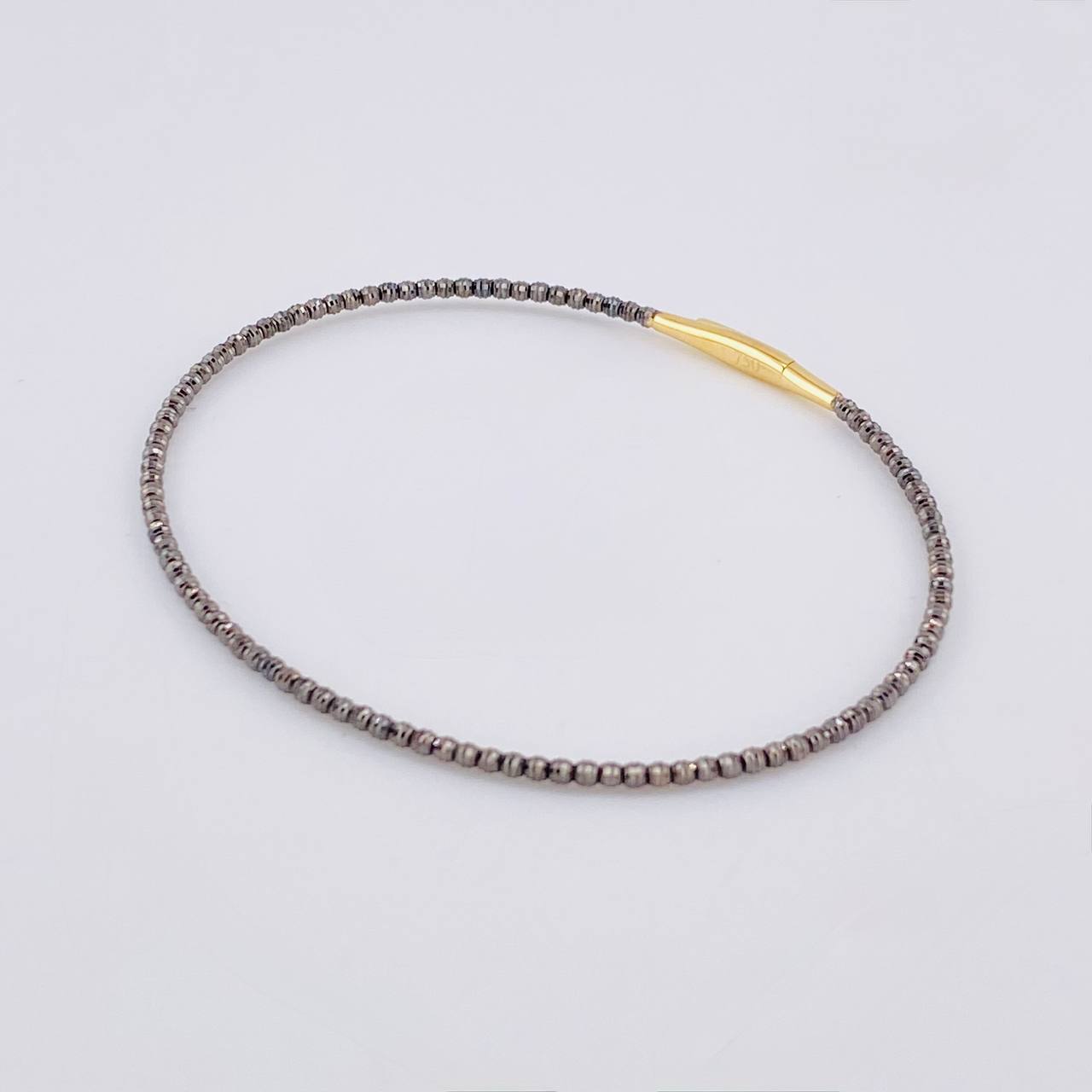 Pulso Aro Diamantado 2.75g / 18cm / 1.7mm Dos Oros Negro Amarillo 18K