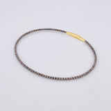 Pulso Aro Diamantado 2.75g / 18cm / 1.7mm Dos Oros Negro Amarillo 18K