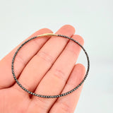 Pulso Aro Diamantado 2.75g / 18cm / 1.7mm Dos Oros Negro Amarillo 18K