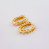 Candongas Carril Bv Ovalada Tupida 4.4g / 1.5cm Oro Amarillo 18K
