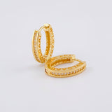 Candongas Carril Bv Ovalada Tupida 4.4g / 1.5cm Oro Amarillo 18K