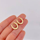 Candongas Carril Bv Ovalada Tupida 4.4g / 1.5cm Oro Amarillo 18K