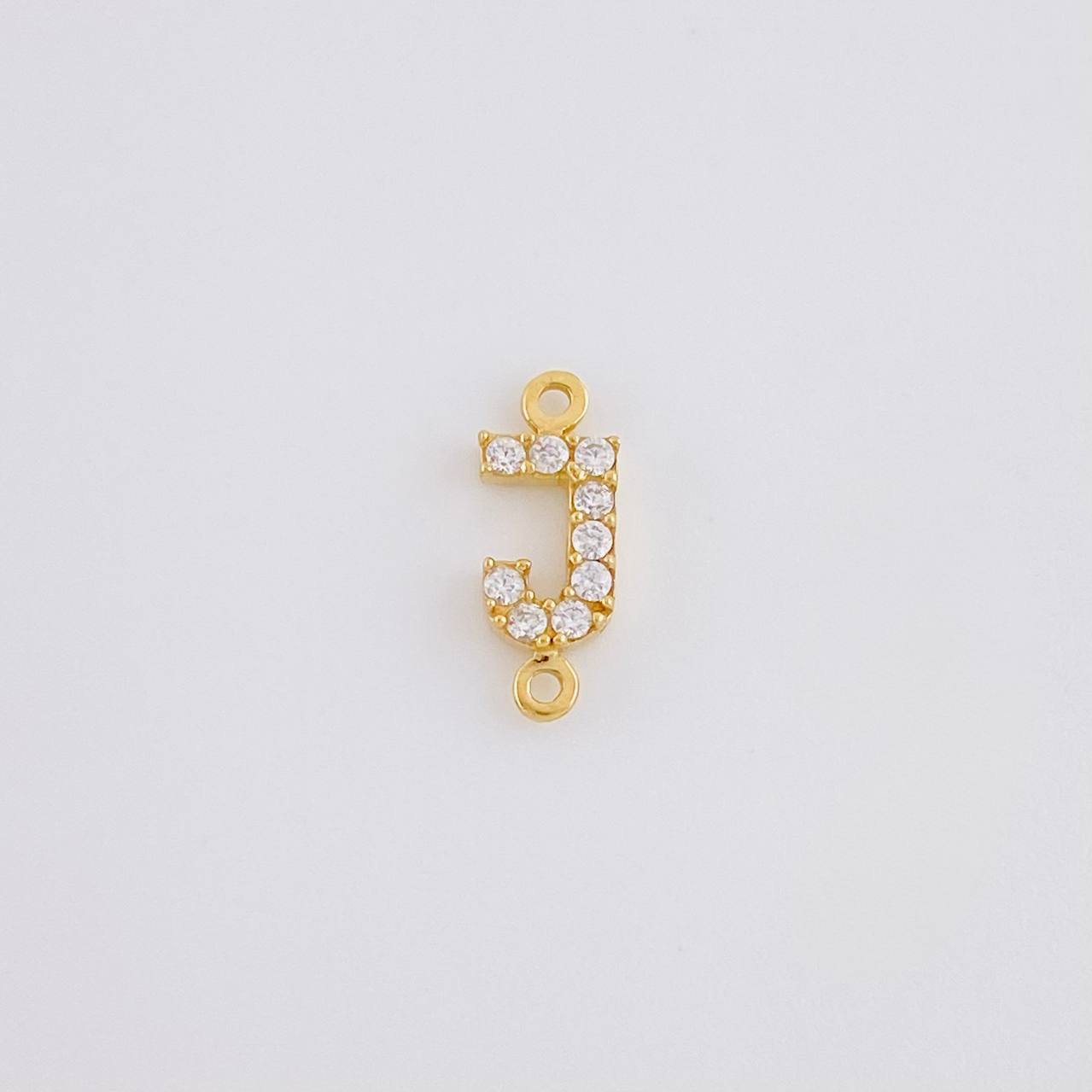 Herraje Letra J Tupida 0.4g / 1cm Oro Amarillo 18K