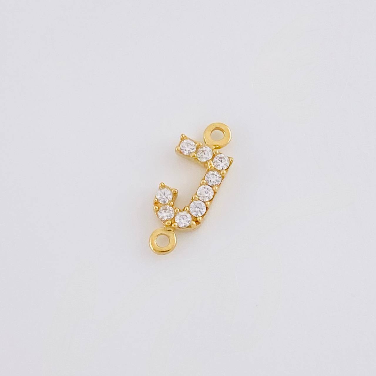 Herraje Letra J Tupida 0.4g / 1cm Oro Amarillo 18K